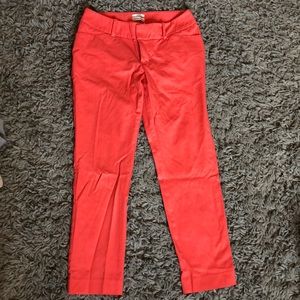 Coral color ankle length pants
